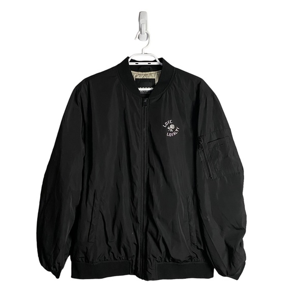 ONLY & SONS Other - Only & Sons Men's Black Love x Loyalty Full Zip Bomber Jacket